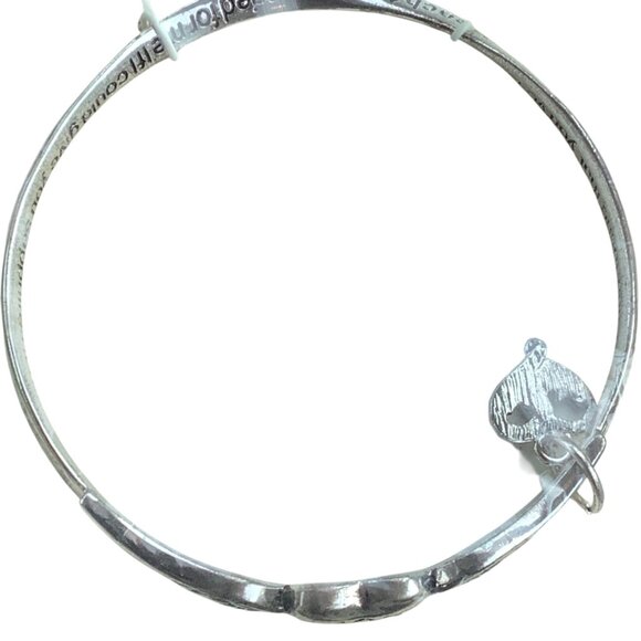 Mom Inspirational Silver-Tone Twist Bangle Bracelet Heart Charm NEW Prayer Card - Picture 2 of 8